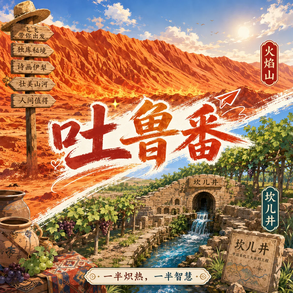 吐鲁番火焰山坎儿井